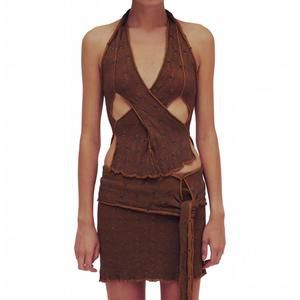 NEW GAUNTLETT CHENG dot cable tank in mustard/blue